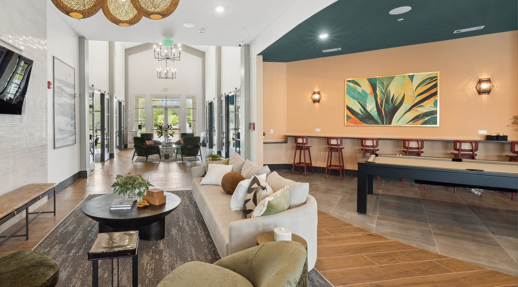 Beautiful clubroom with lounge seating